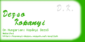 dezso kopanyi business card